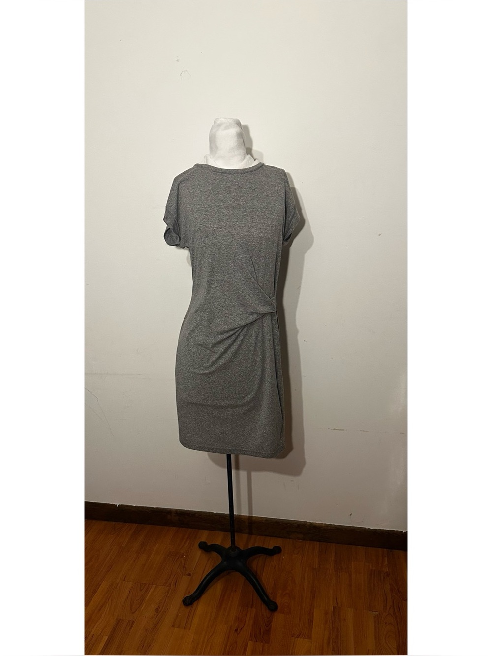 GAP Heather Gray Twist Knot Midi Dress